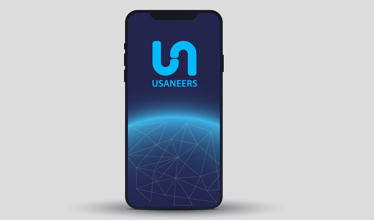 Smartphone mit Usaneers Logo