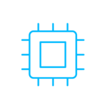 Icon von einem Microchip in der Farbe Türkis