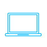 Icon von einem Laptop in der Farbe Türkis